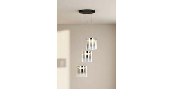 LED-HÄNGELEUCHTE Baia 40/180 cm  - Schwarz, Design, Glas/Metall (40/180cm) - Dieter Knoll
