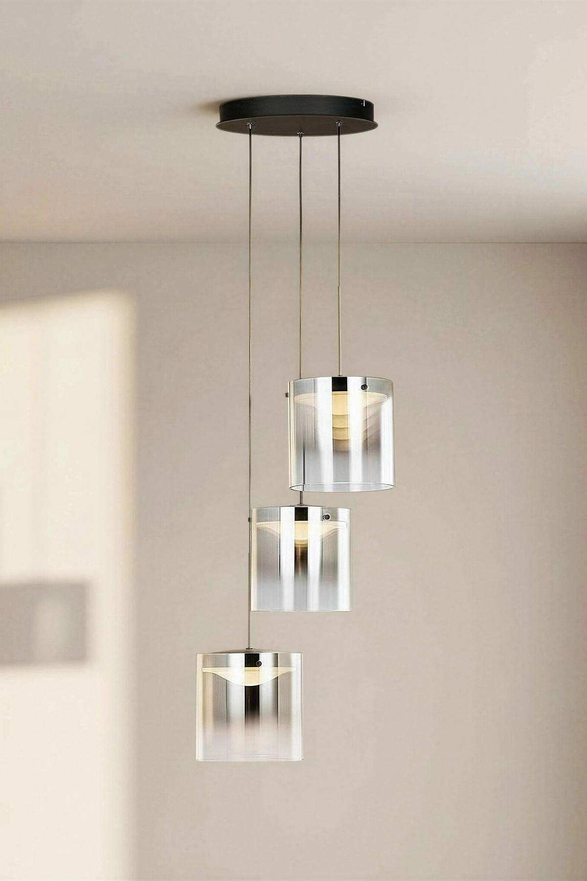 LED-HÄNGELEUCHTE Baia 40/180 cm   - Schwarz, Design, Glas/Metall (40/180cm) - Dieter Knoll