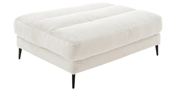 HOCKERBANK 90/83/125 cm Cord Weiß Metall  - Schwarz/Weiß, Design, Textil/Metall (90/83/125cm) - Dieter Knoll