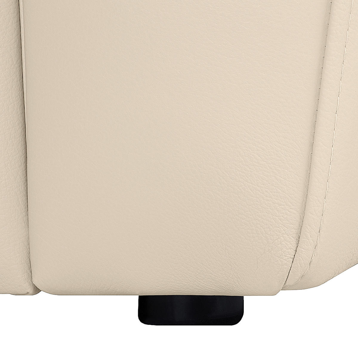 2-SITZER-SOFA in Echtleder Beige  - Beige/Schwarz, Design, Leder/Kunststoff (150/92/85cm) - Livetastic