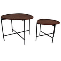SADA KONFERENČNÝCH STOLÍKOV, hnedá, drevo, 65/58/45 cm - hnedá/čierna, Modern, kov/drevo (65/58/45cm) - MID.YOU