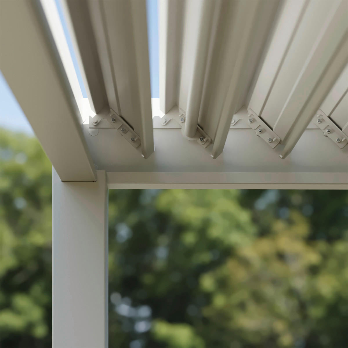 PERGOLA 300/255/360 cm Aluminium  - Weiß Hochglanz, Basics, Metall (300/255/360cm) - Gardenson