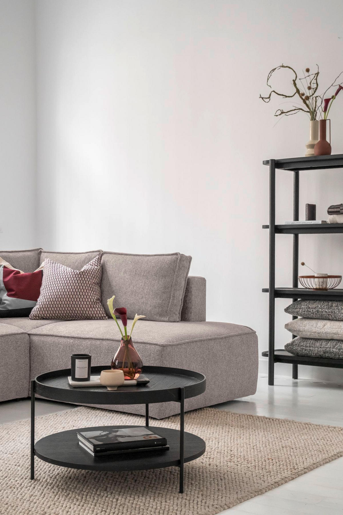 KUTNA GARNITURA tekstil  bež   - bijela/siva, Design, tekstil/plastika (247/194cm) - MID.YOU