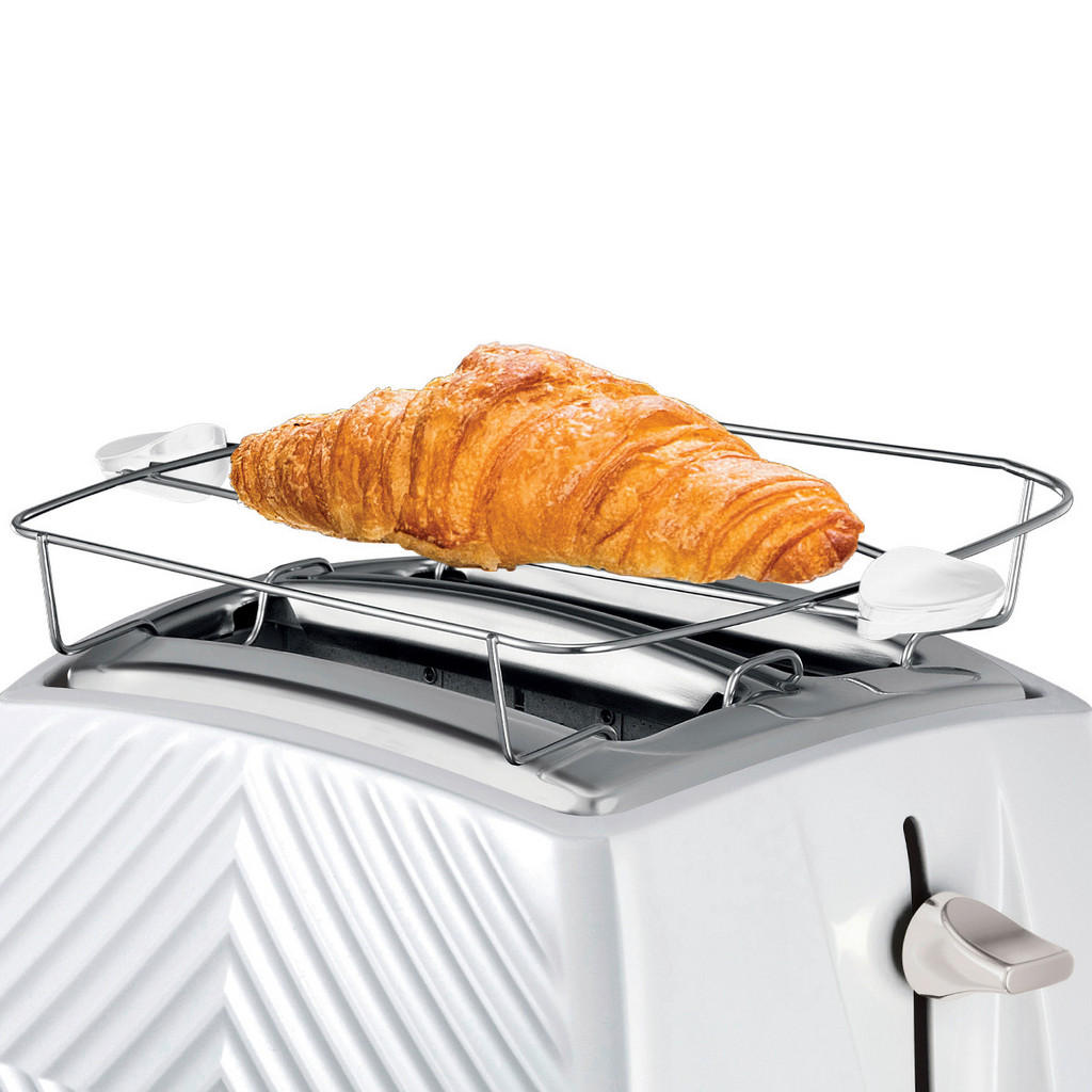 Thumbnail - Russel Hobbs Toaster, Weiß, Metall, Kunststoff, 18.2x22.1x37.0 cm, Krümelschublade, Brötchenaufsatz, automatischer Auswu...