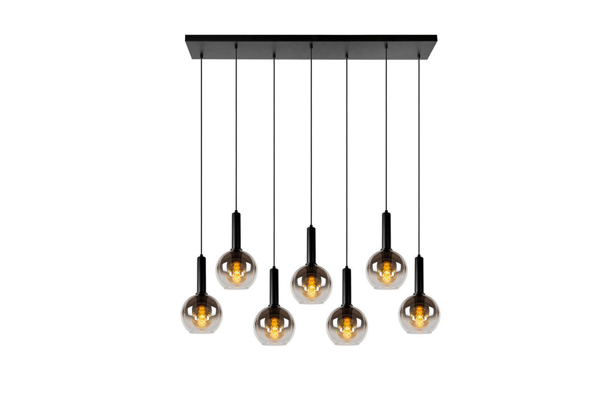 HÄNGELEUCHTE 130/30/150 cm    - Schwarz, Design, Glas (130/30/150cm) - Lucide