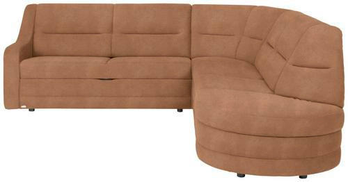 ECKSOFA in Flachgewebe Hellbraun  251/285 cm  - Hellbraun/Schwarz, KONVENTIONELL, Kunststoff/Textil (251/285cm) - Sedda