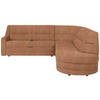 ECKSOFA in Flachgewebe Hellbraun  251/285 cm  - Hellbraun/Schwarz, KONVENTIONELL, Kunststoff/Textil (251/285cm) - Sedda
