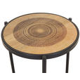 BEISTELLTISCH 40/40/59 cm Mangoholz massiv Naturfarben, Schwarz rund  - Schwarz/Naturfarben, Design, Holz/Metall (40/40/59cm) - Landscape