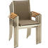 STAPELSESSEL Teakholz Edelstahl Edelstahlfarben, Taupe - Taupe/Edelstahlfarben, Design, Holz/Textil (57/91/49cm)