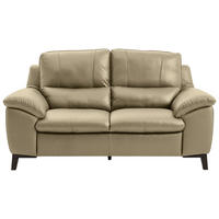 2,5-SITZER Kombination Echtleder/Lederlook Greige  - Wengefarben/Greige, Design, Leder/Holz (211/97/95cm) - Livetastic