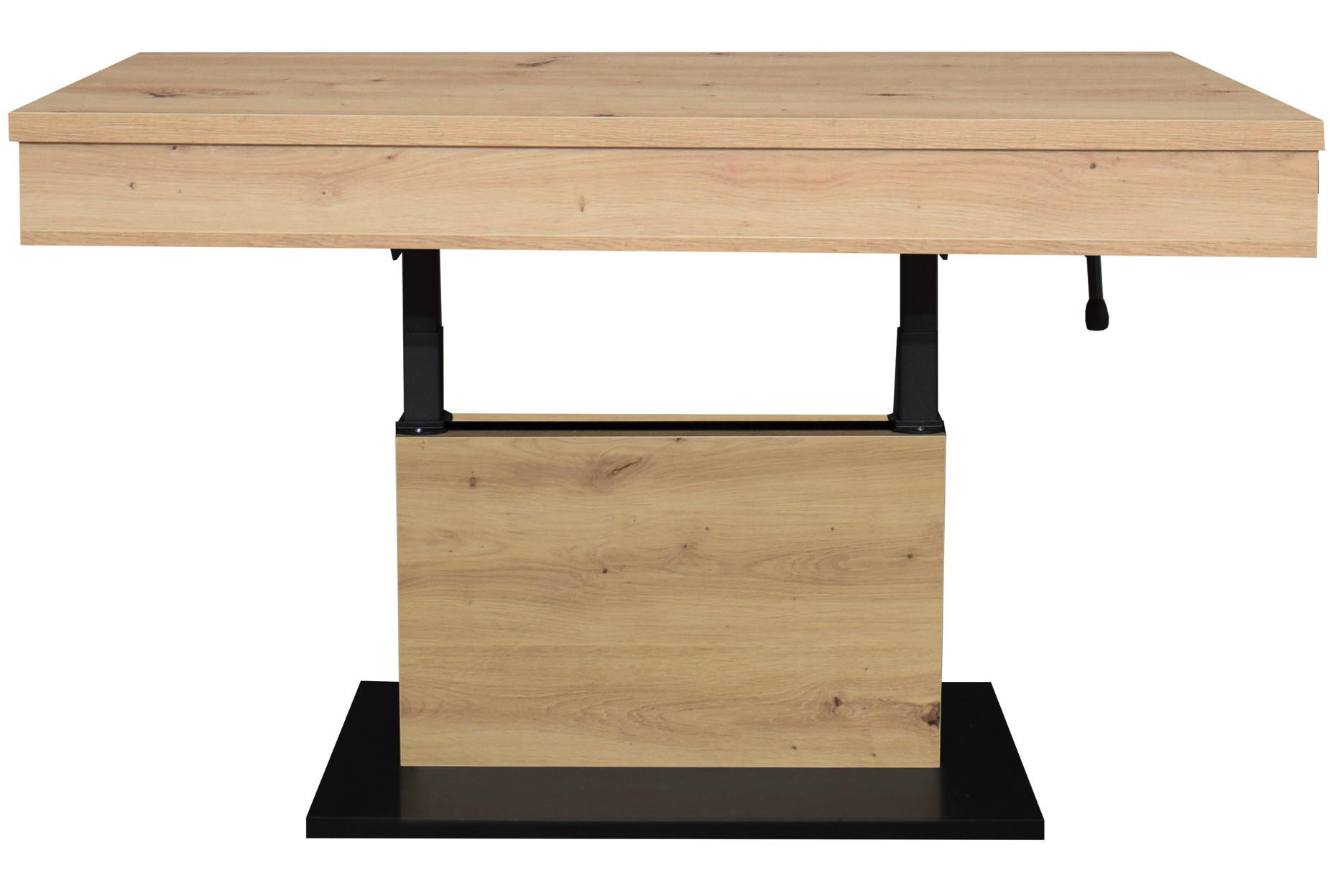 COUCHTISCH Lift Couchtisch rechteckig Schwarz, Eiche Artisan  - Schwarz/Eiche Artisan, Design, Holzwerkstoff/Metall (110/58-77/60cm) - MID.YOU