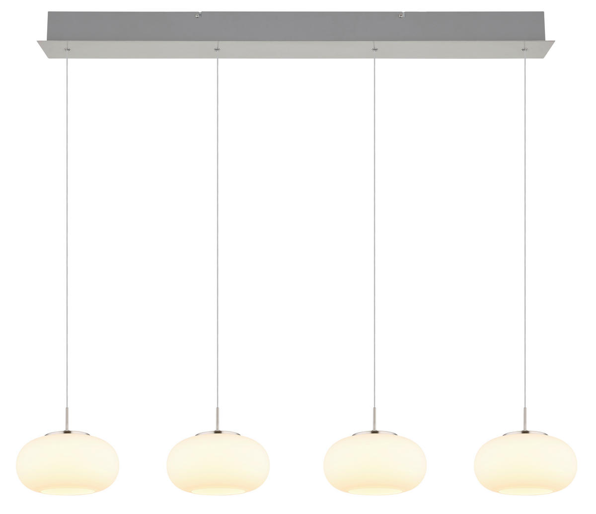 LED FÜGGŐLÁMPA 110/20/150 cm  - opál/áttetsző, Design, Üveg/fém (110/20/150cm) - Globo