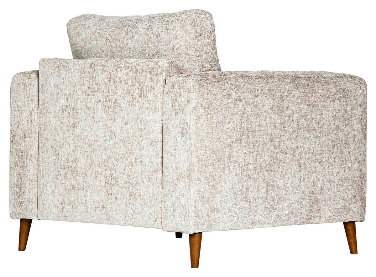 FÅTÖLJ i trä, textil beige  - beige/valnötsfärgad, Klassisk, trä/textil (103/87/93cm) - Novel