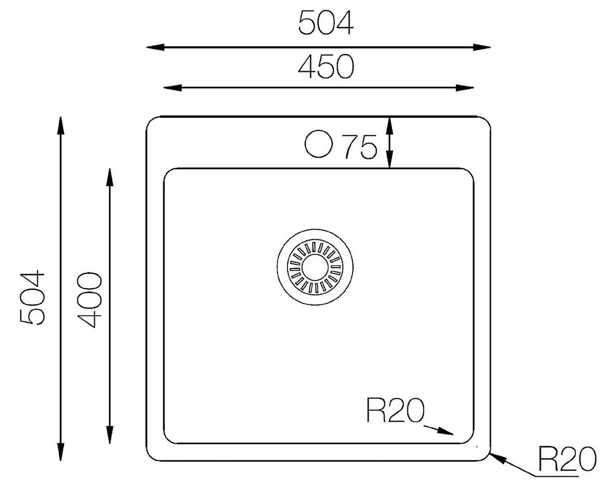 SPÜLE 1720CHICAGO50X50  - Edelstahlfarben, Trend, Metall (50/22,8/50cm) - Respekta