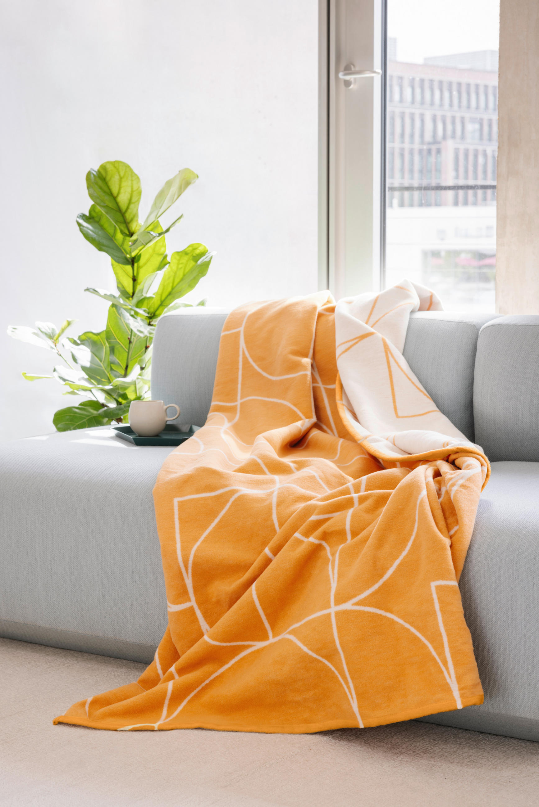 WOHNDECKE 140/200 cm  - Orange, Design, Textil (140/200cm) - Bio:Vio