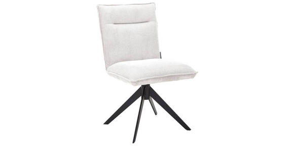 STUHL - Creme/Schwarz, Design, Textil/Metall (47/87/62cm) - Johann Jakob