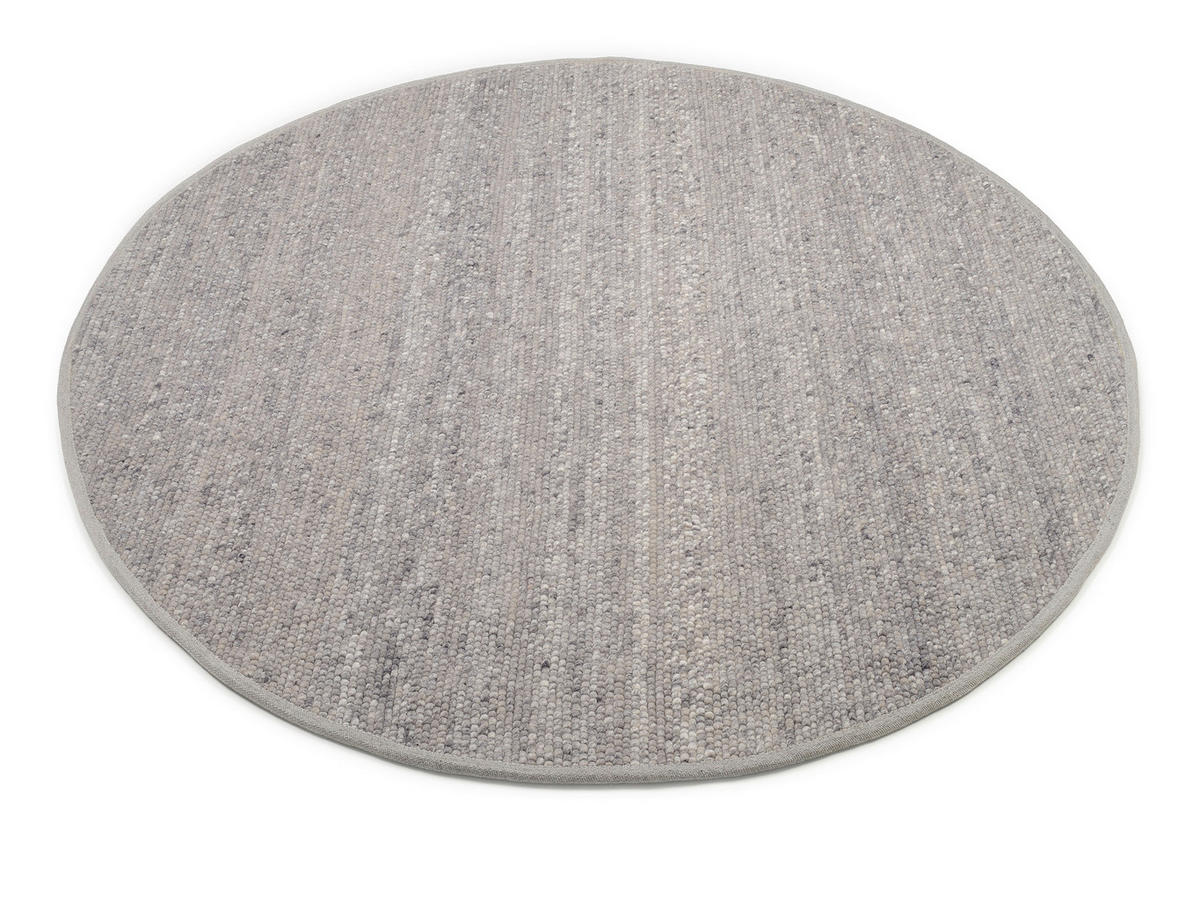 HANDWEBTEPPICH Helsinki Grau  - Grau, Basics, Textil (150/150cm) - Linea Natura