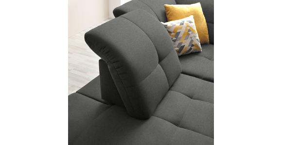 ECKSOFA in Chenille Dunkelgrau 240/308 cm - Dunkelgrau/Schwarz, Design, Textil/Metall (240/308cm) - Xora