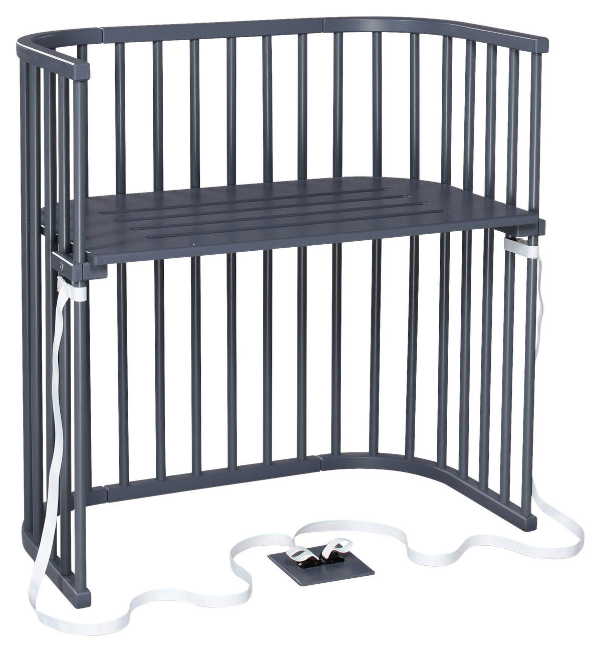 BEISTELLBETT Babybay Boxspring 96,5/54/96 cm  - Schieferfarben/Grau, Basics, Holz (96,5/54/96cm) - Babybay