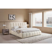 POLSTERBETT gepolstertes Kopfteil, Lattenrost, Bettkasten 180/200 cm  in Beige  - Beige/Schwarz, Design, Holz/Kunststoff (180/200cm) - Boxxx