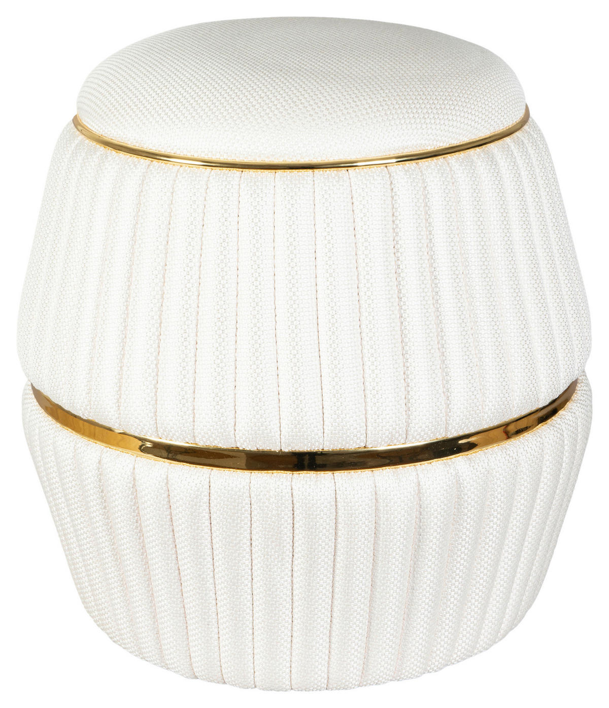 HOCKER Struktur Goldfarben, Beige  - Beige/Goldfarben, Design, Textil (51,5/53cm) - Kayoom
