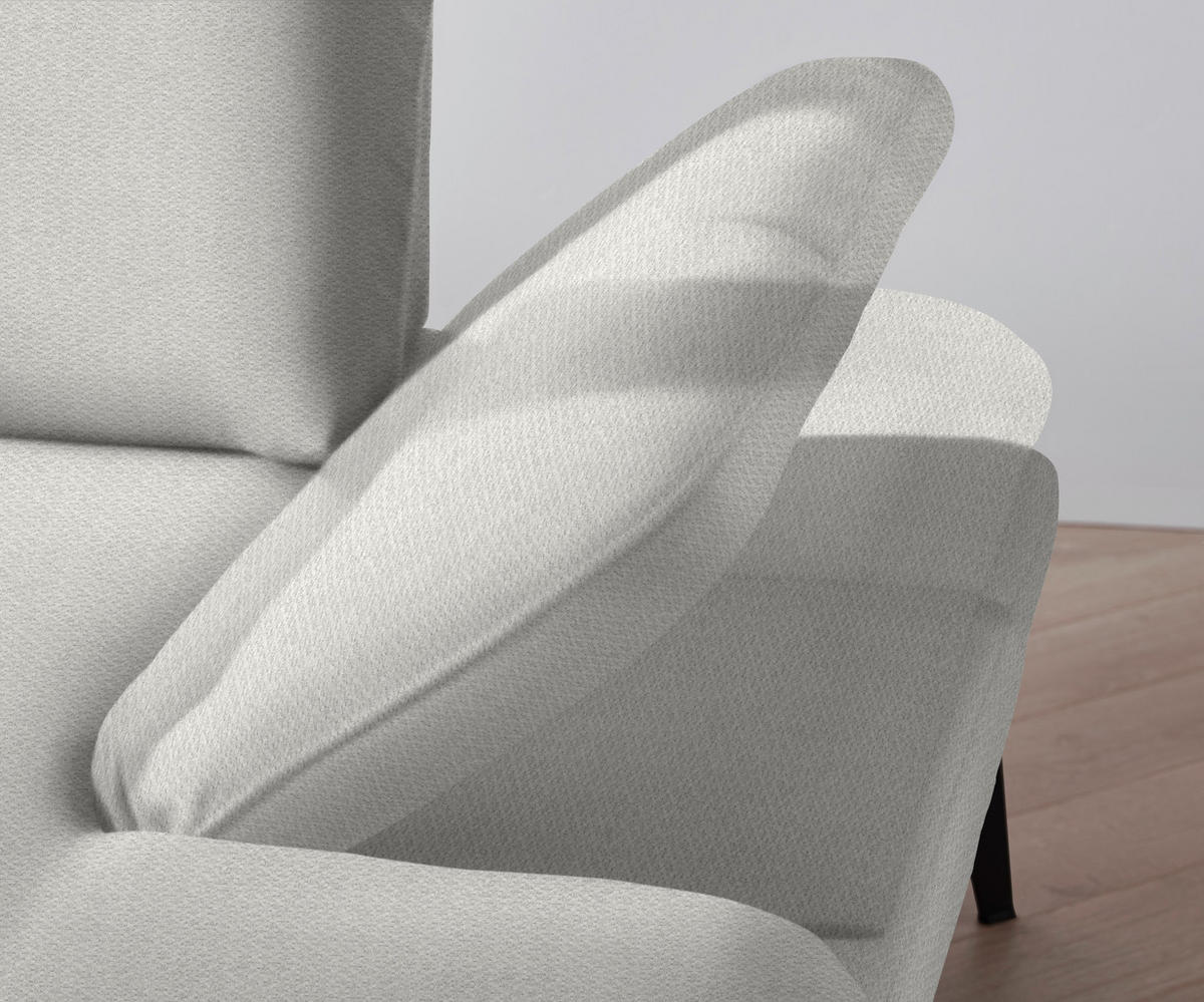 HÖRNSOFFA i chenille gråvit  - gråvit/svart, Design, metall/textil (180/289cm) - MID.YOU