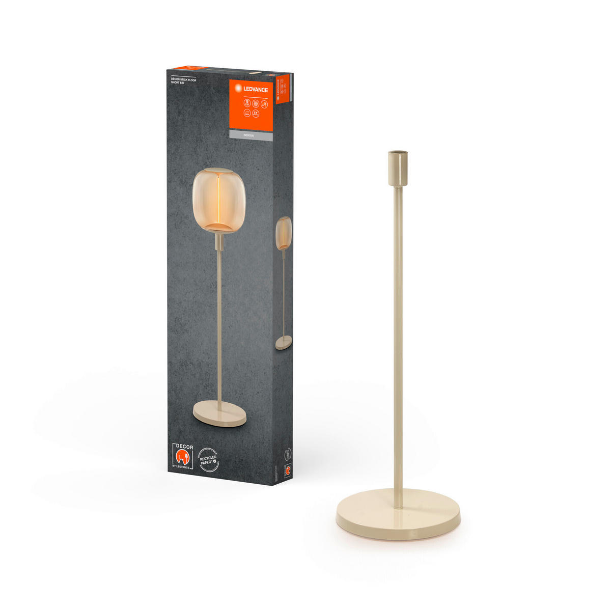 LEUCHTENFUß Decor Stick Floor 26/78 cm   - Beige, Basics, Metall (26/78cm) - Ledvance