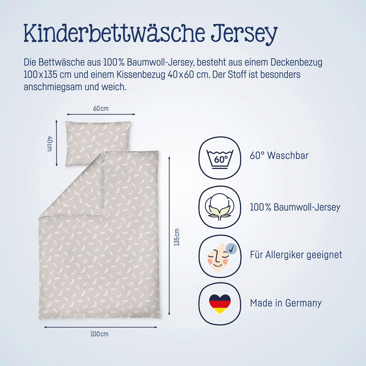BABYBETTWÄSCHE 100/135 cm  - Taupe, Basics, Textil (100/135cm) - Zöllner