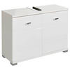 WASCHBECKENUNTERSCHRANK 80/57/31 cm  - Weiß Hochglanz/Silberfarben, Basics, Holzwerkstoff/Kunststoff (80/57/31cm) - Livetastic