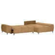 ECKSOFA  in Flachgewebe Cognac  - Cognac/Schwarz, KONVENTIONELL, Textil/Metall (295/180cm) - Carryhome