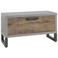 KLUPA ZA PREDSOBLJE  siva, boja hrasta, tamnosiva  pločasti materijal  - tamnosiva/siva, Moderno, metal/pločasti materijal (90/50/35cm) - Carryhome