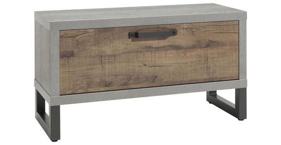 GARDEROBENBANK in - Dunkelgrau/Eichefarben, MODERN, Metall (90/50/35cm) - Carryhome