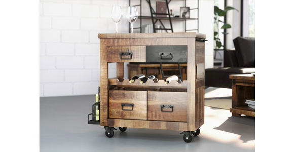 BARWAGEN BARNEY - Schwarz/Naturfarben, KONVENTIONELL, Holz/Holzwerkstoff (97/43/85cm) - Landscape