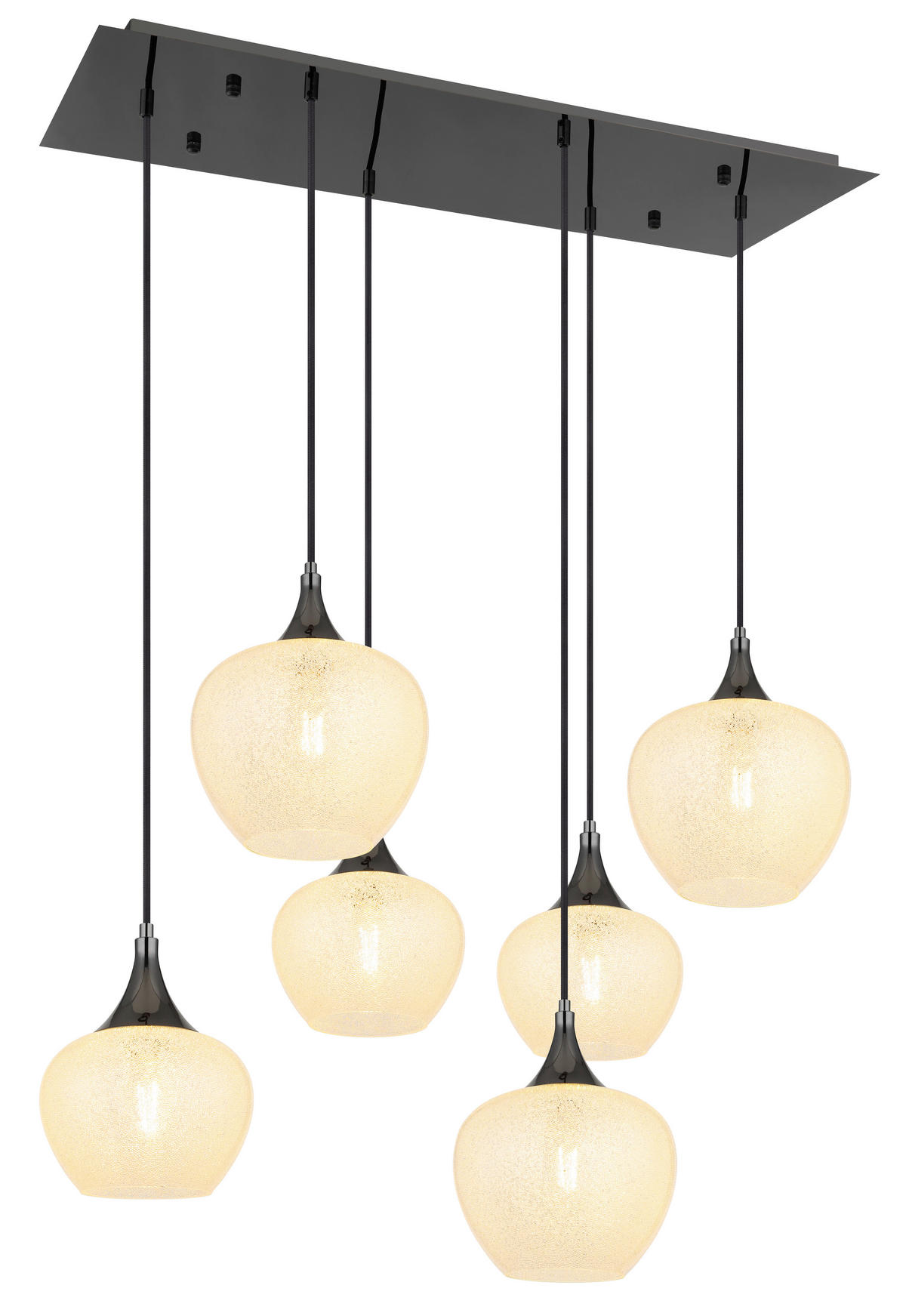 HÄNGELEUCHTE 86/42/120 cm    - Klar/Schwarz, Konventionell, Glas/Metall (86/42/120cm) - Globo