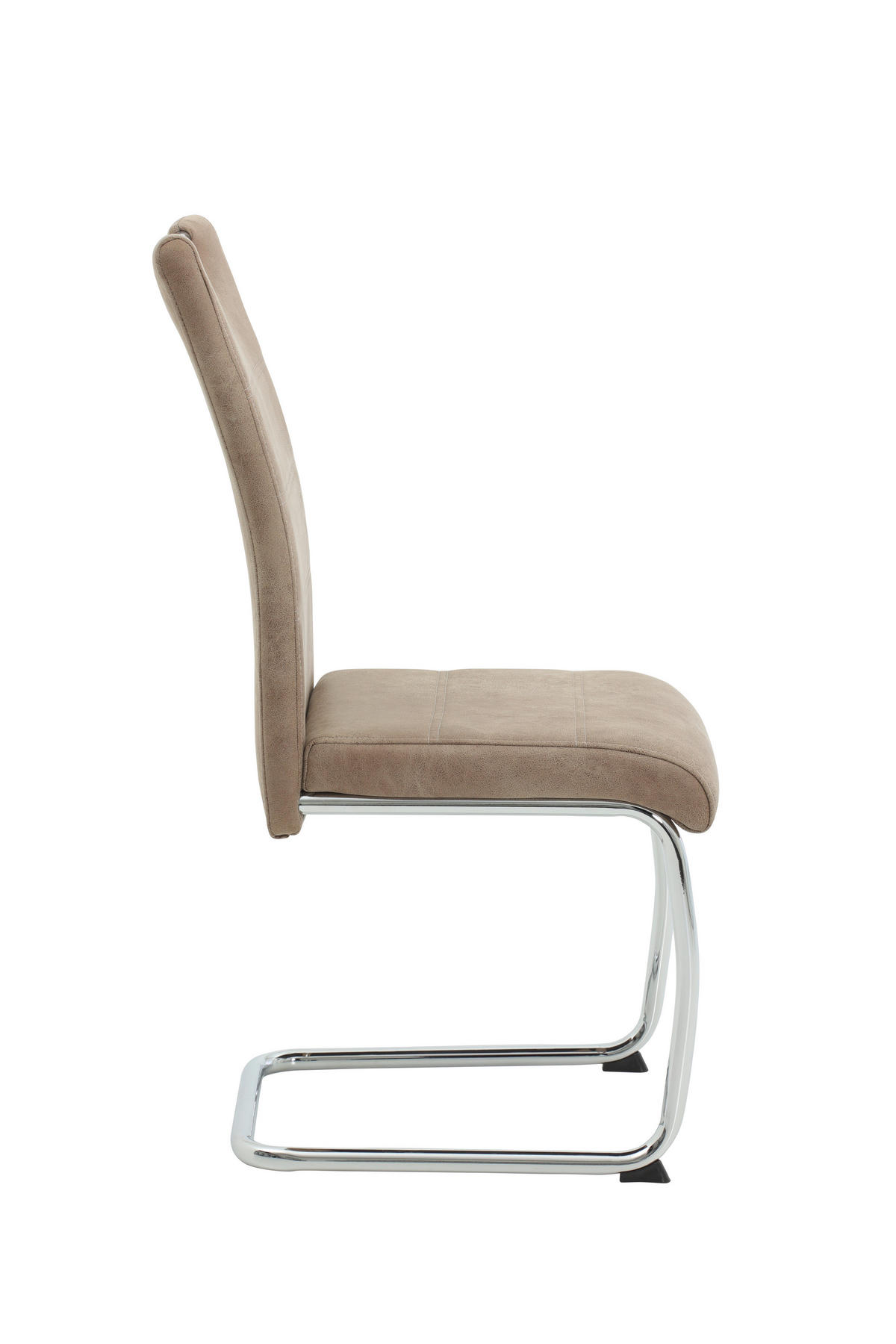 SCHWINGSTUHL-SET 2 Stück  in Stahl Lederlook  - Chromfarben/Beige, MODERN, Textil/Metall (43/98/59cm) - MID.YOU