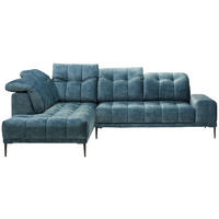 ROHOVÁ SEDAČKA, textil, modrá - modrá/černá, Design, kov/textil (226/276cm) - Stylife