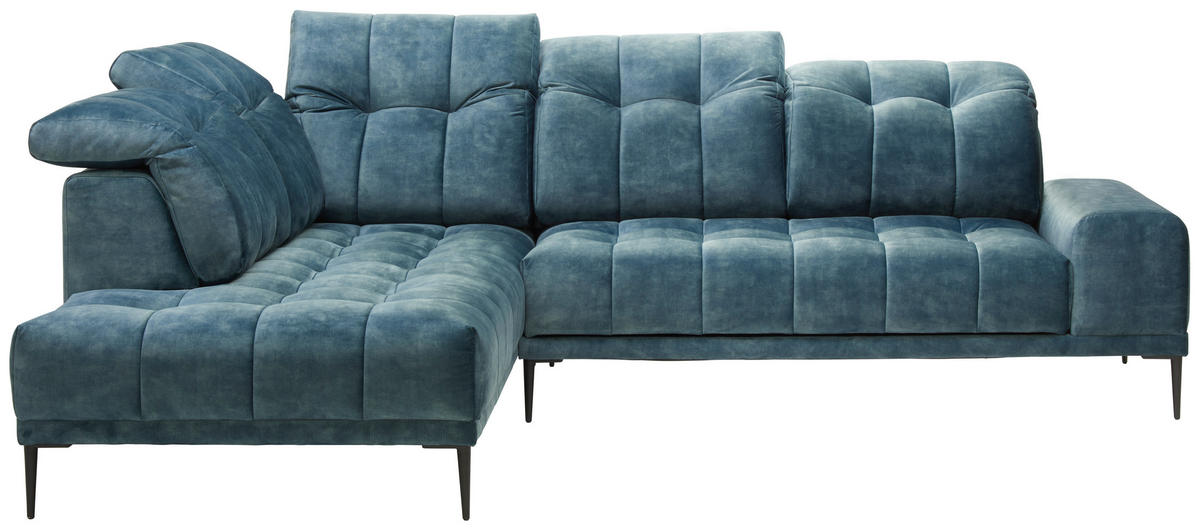 ROHOVÁ SEDAČKA, textil, modrá - modrá/černá, Design, kov/textil (226/276cm) - Stylife