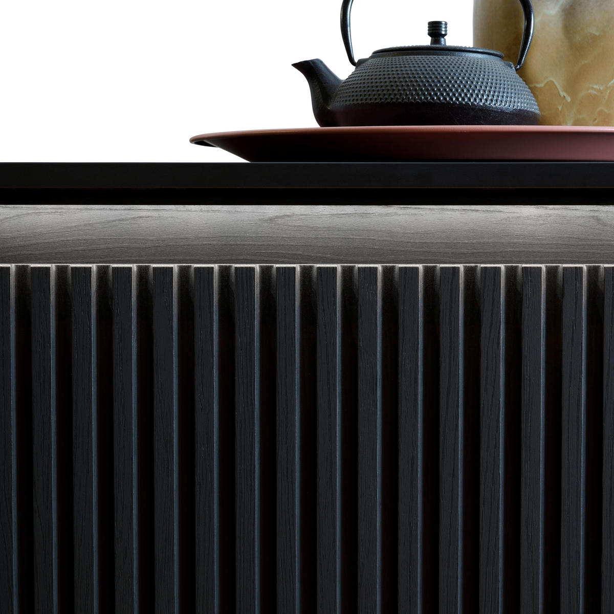 Vitrină, negru  - negru, Trend, sticlă/metal (86/154/40cm) - Hom`in