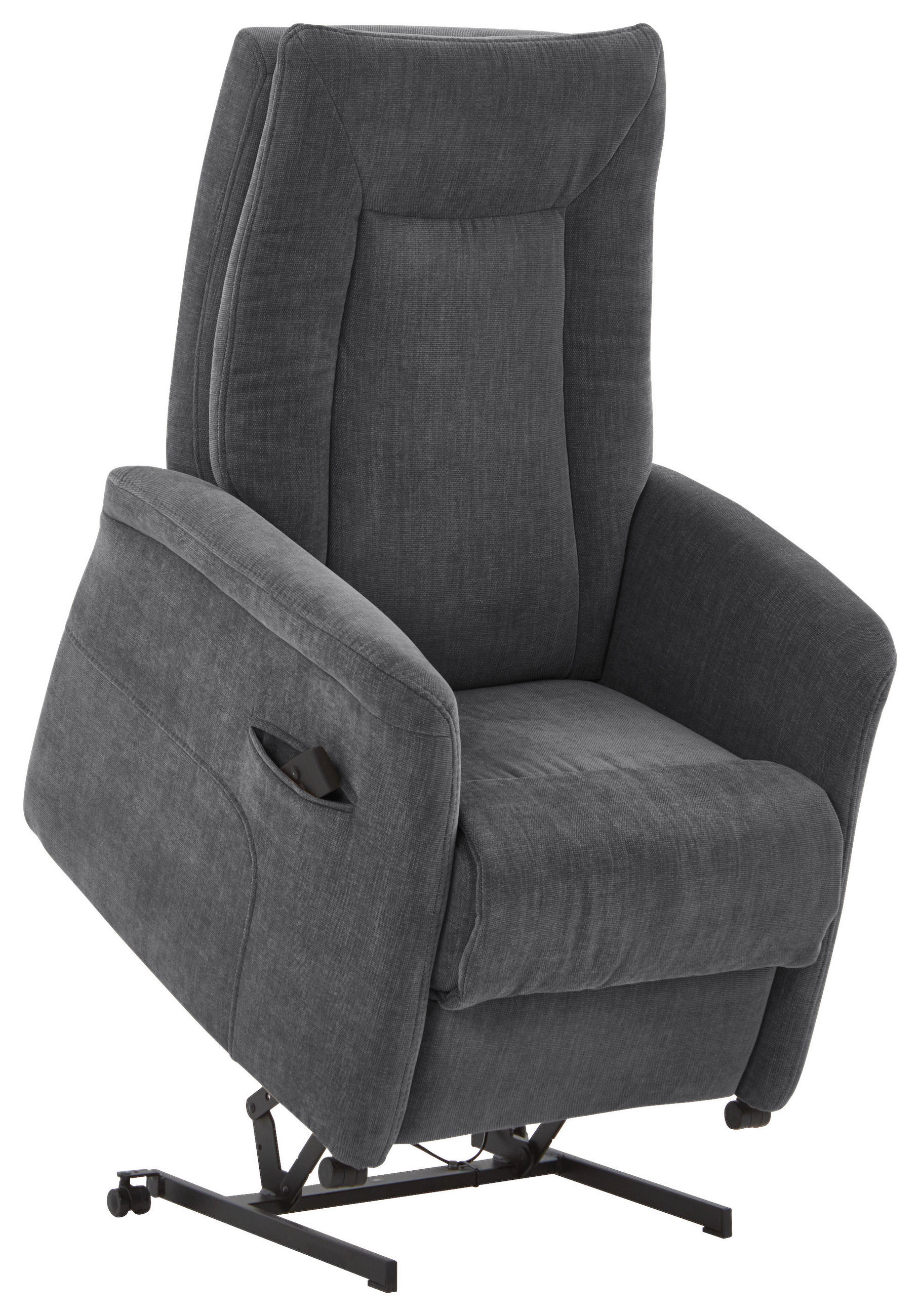 FERNSEHSESSEL  mit Relaxfunktion, Aufstehhilfe, Rücken echt Chenille Anthrazit  - Anthrazit/Grau, KONVENTIONELL, Kunststoff/Textil (78/115/90cm) - Hukla