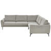 ECKSOFA in Velours, Feincord Grau  - Schwarz/Grau, Design, Textil/Metall (280/254cm) - Beldomo Style