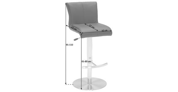 BARHOCKER in Metall, Textil Edelstahlfarben, Schwarz - Edelstahlfarben/Schwarz, Design, Textil/Metall (42/110/43cm) - Dieter Knoll