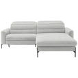 ECKSOFA  in Flachgewebe Ecru  252/191 cm  - Ecru/Schwarz, Design, Textil/Metall (252/191cm) - Dieter Knoll