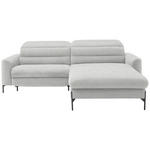 ECKSOFA  in Flachgewebe Ecru  252/191 cm  - Ecru/Schwarz, Design, Textil/Metall (252/191cm) - Dieter Knoll