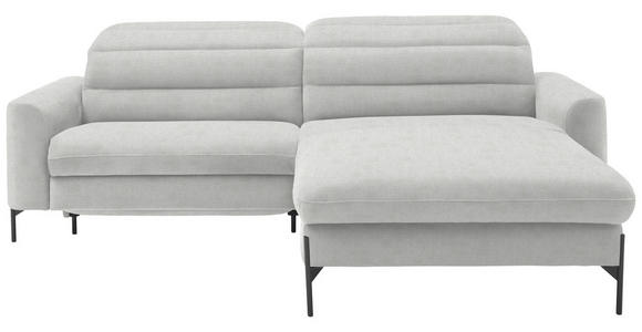 ECKSOFA  in Flachgewebe Ecru  252/191 cm  - Ecru/Schwarz, Design, Textil/Metall (252/191cm) - Dieter Knoll