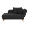 RÉCAMIERE in Flachgewebe Schwarz  - Eichefarben/Schwarz, Modern, Holz/Textil (205/74-87/94cm) - Bali