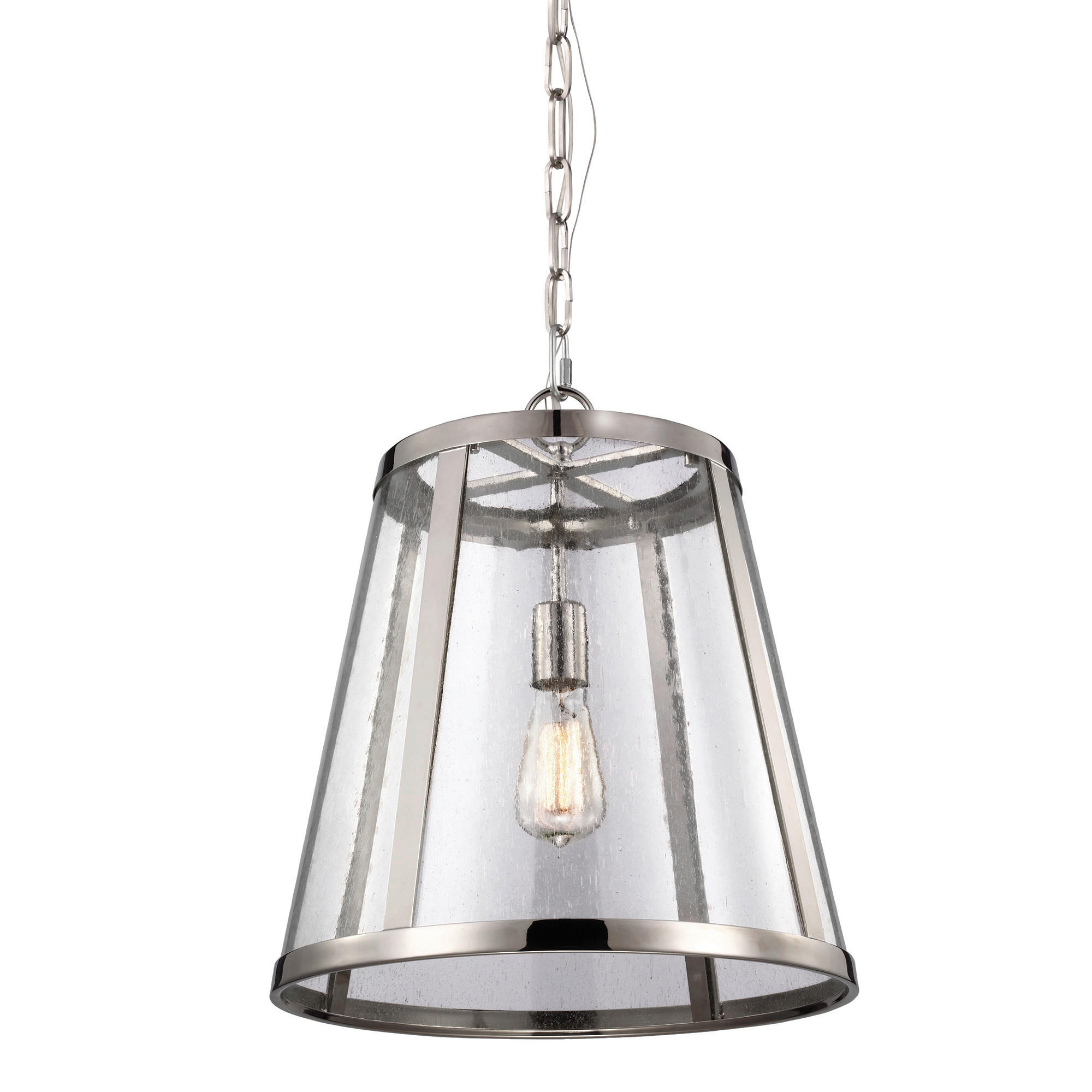 SVJETILJKA VISEĆA  40.6/58.4 cm      Elstead Harrow  - boje nikla, Natur, staklo/metal (40.6/58.4cm) - Elstead Lighting