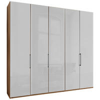 DREHTÜRENSCHRANK Weiss, Eiche Bianco  - Schieferfarben/Weiss, Konventionell, Glas/Holzwerkstoff (250/236/58cm) - Dieter Knoll