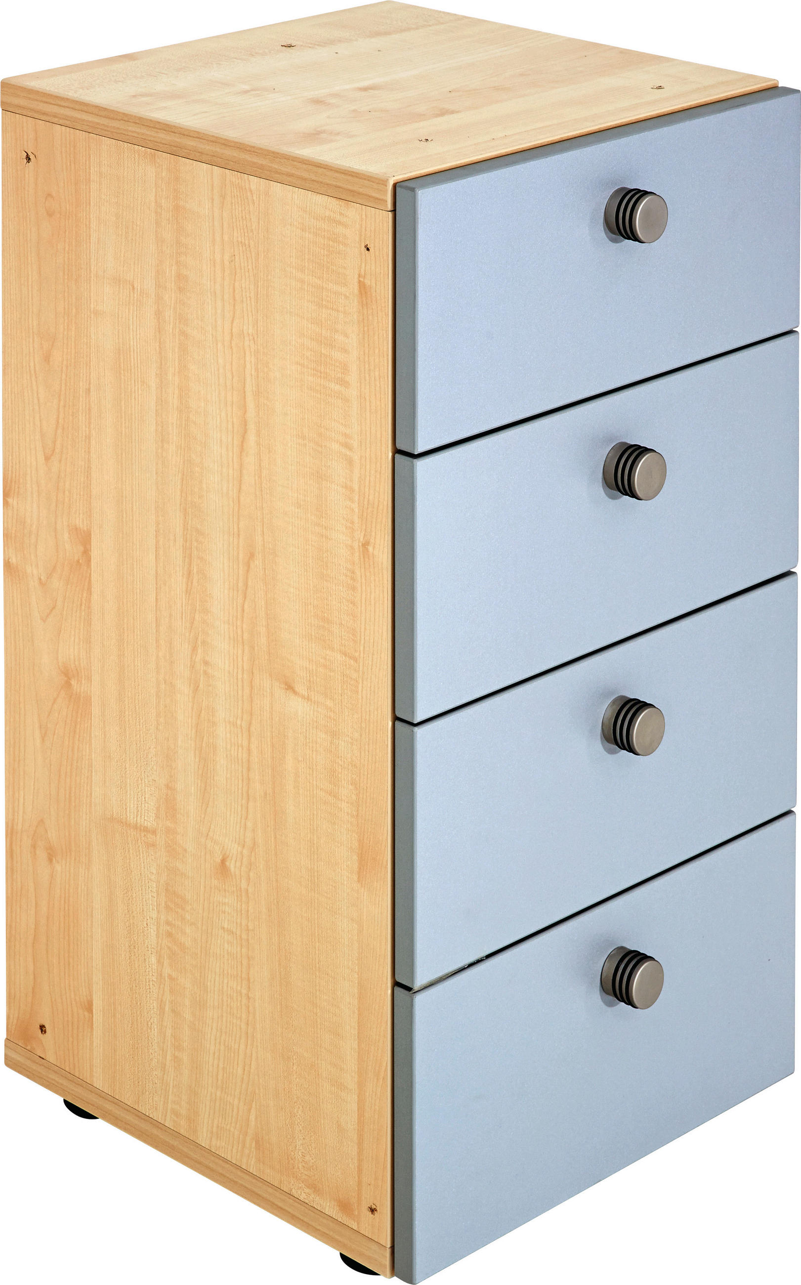 ANSTELLCONTAINER Silberfarben, Ahornfarben - Silberfarben/Ahornfarben, KONVENTIONELL, Holzwerkstoff/Metall (40/74,8/42cm) - Venda