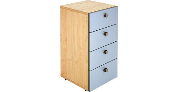 ANSTELLCONTAINER 40/74,8/42 cm  - Silberfarben/Ahornfarben, KONVENTIONELL, Holzwerkstoff/Metall (40/74,8/42cm) - Venda