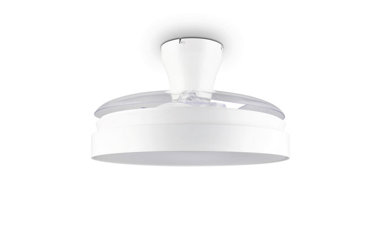 DECKENVENTILATOR - Klar/Weiß, Design, Kunststoff/Metall (49.5/29cm)